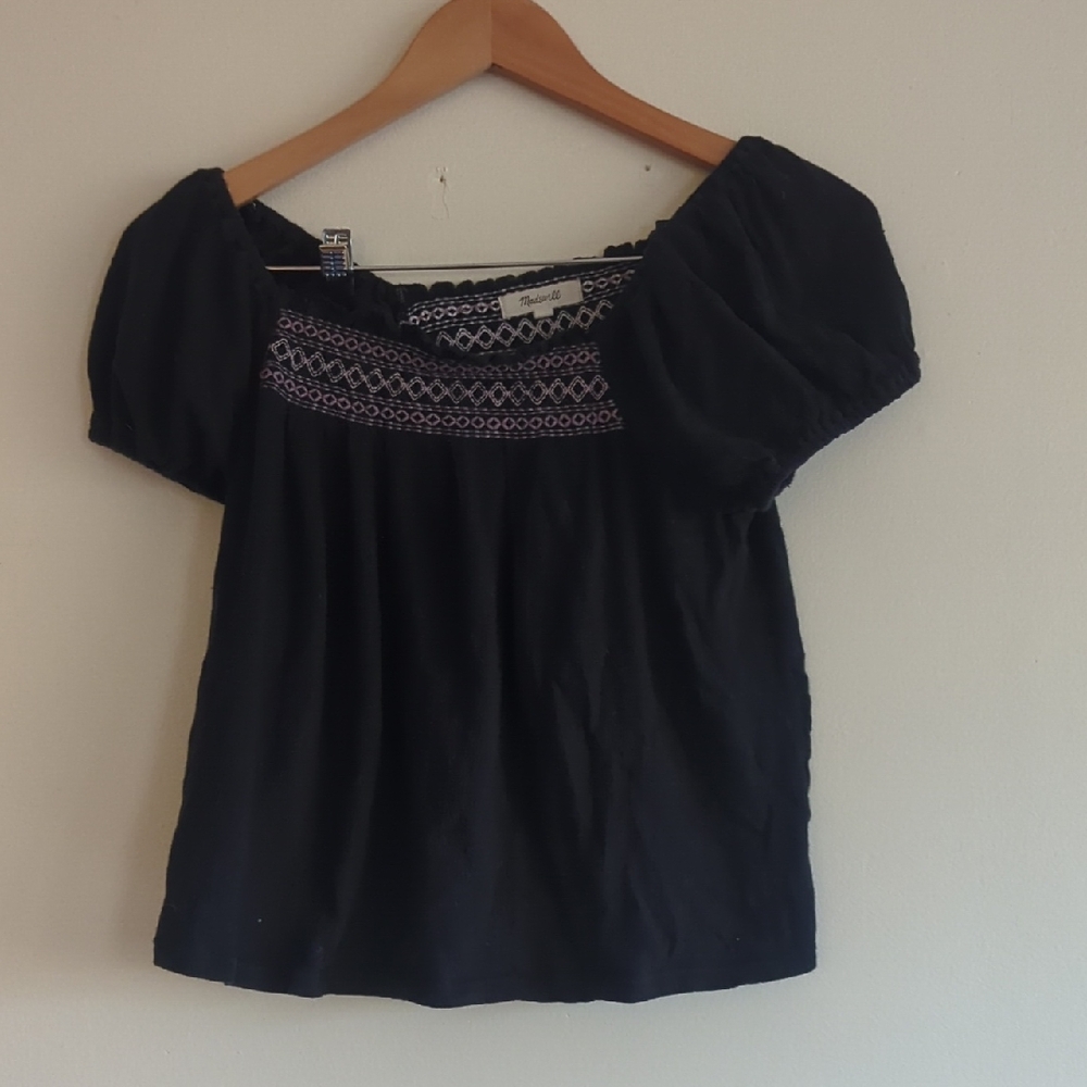 Madewell Black Blouse, Size Small